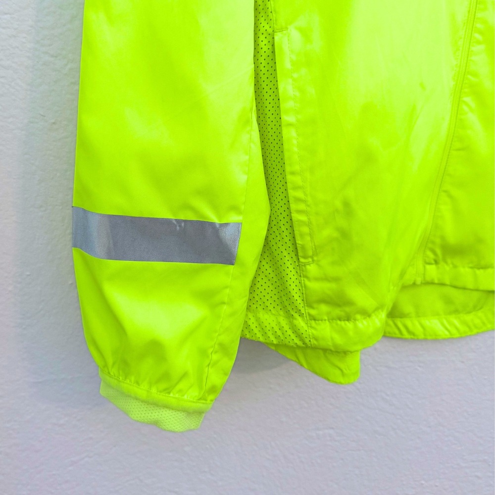 Nike Running Windbreaker Jacket Volt Gray Colorblock Hood Size L Gorpcore - Picture 7 of 9